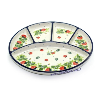 Taca dzielona 21,5cm dek. 2709X Truskawki